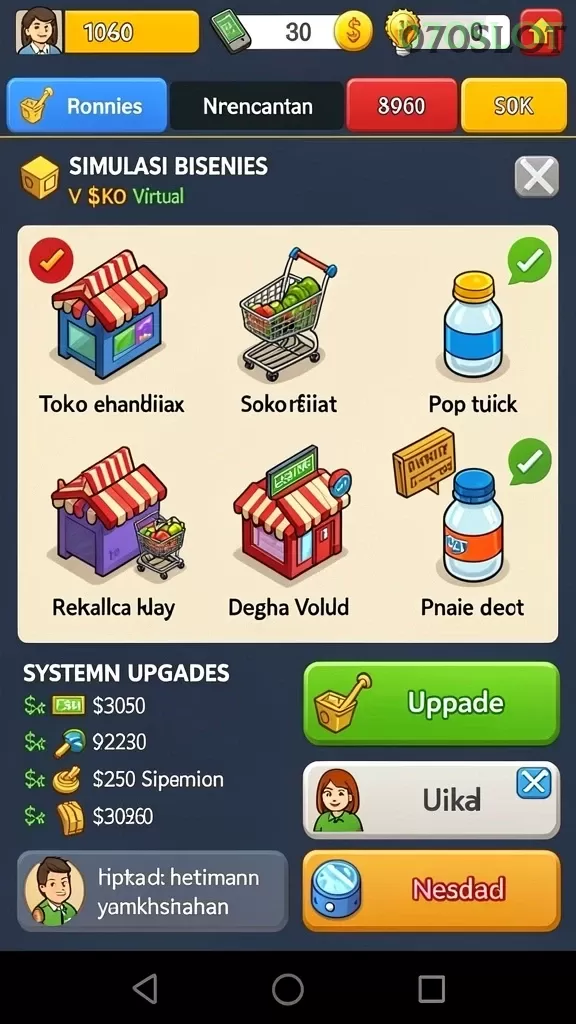 Cuplikan layar 99SL — menu navigasi